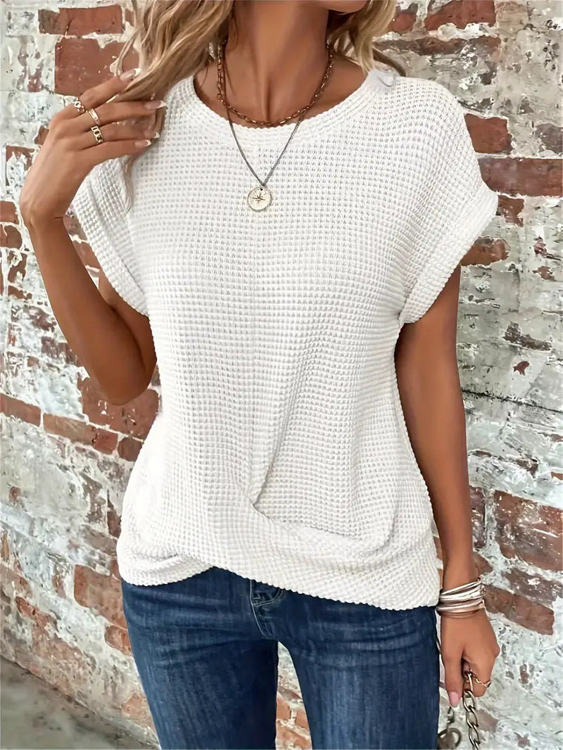 Women's Waffle Knit Casual Tee