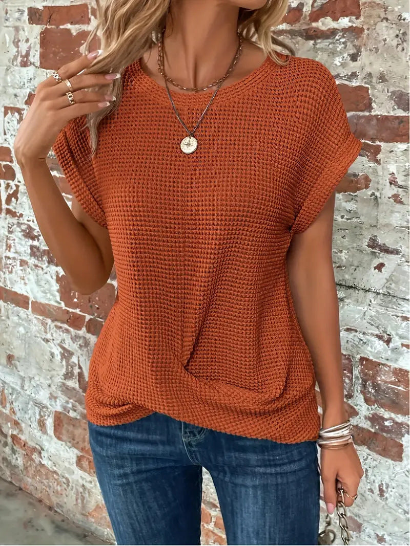 Women's Waffle Knit Casual Tee
