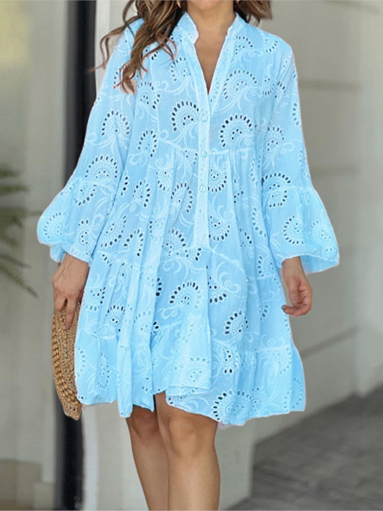 Women's Pattern Tiered Mini Dress