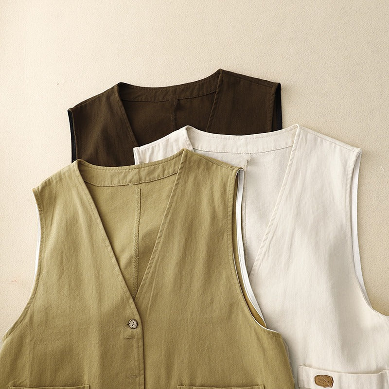 Women's Relaxed Button Vest