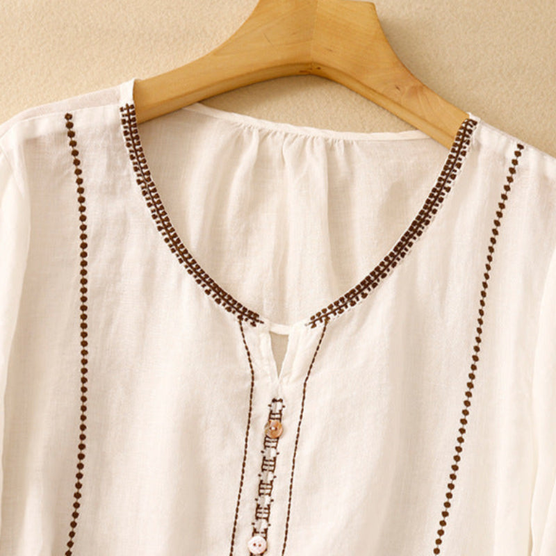 Women's Pattern Ruffle Sleeve Blouse