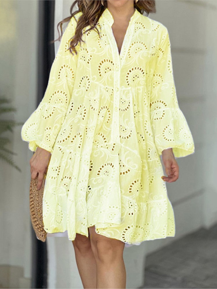 Women's Pattern Tiered Mini Dress