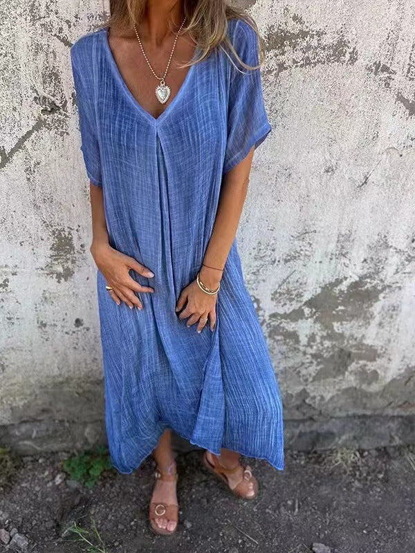 Women's Loose V-neck Dress
