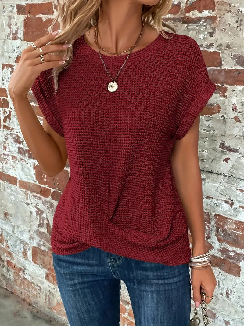 Women's Waffle Knit Casual Tee