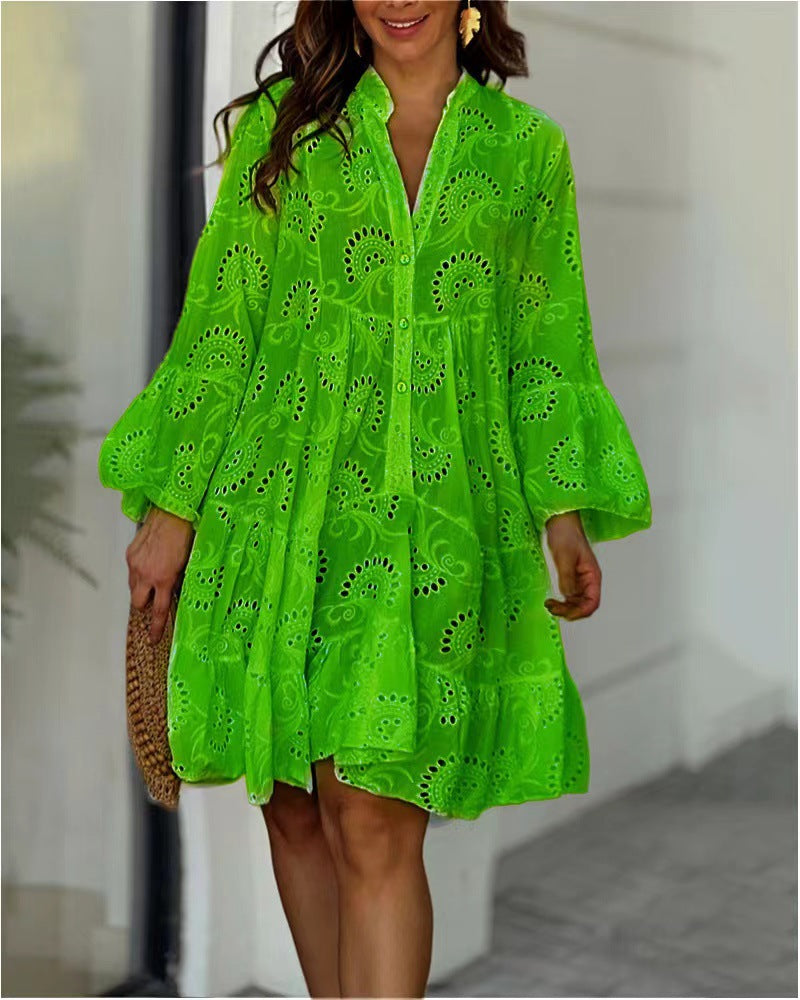 Women's Pattern Tiered Mini Dress