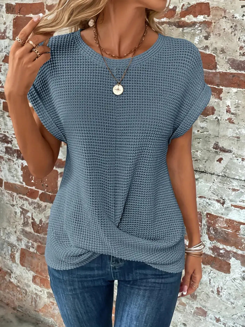 Women's Waffle Knit Casual Tee