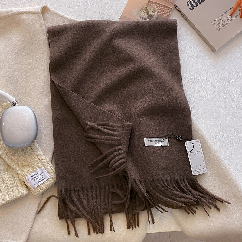 Women's Comfy Soft Plain Tassel Scarf Shawls