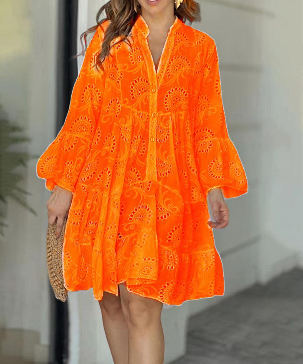 Women's Pattern Tiered Mini Dress