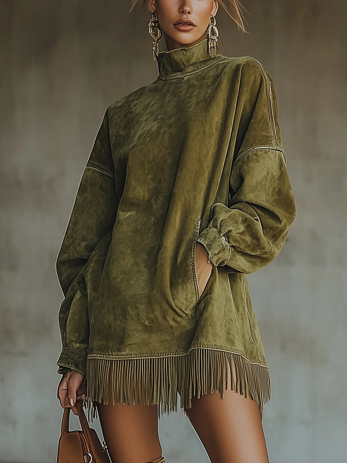 Women's Cozy Fringe Dress