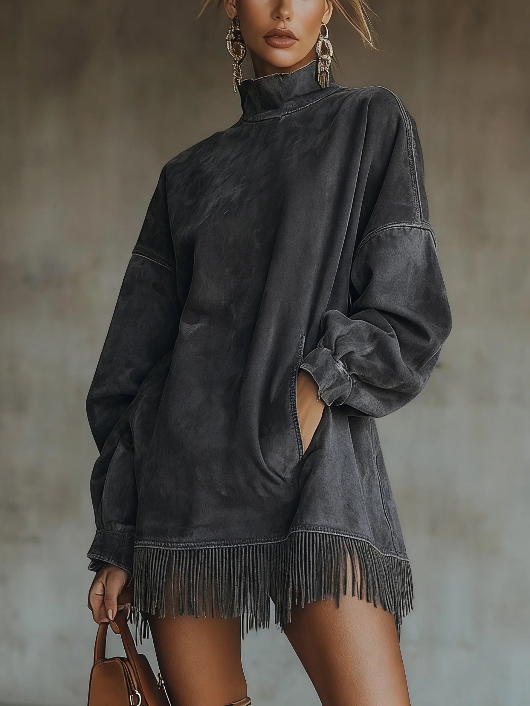 Women's Cozy Fringe Dress