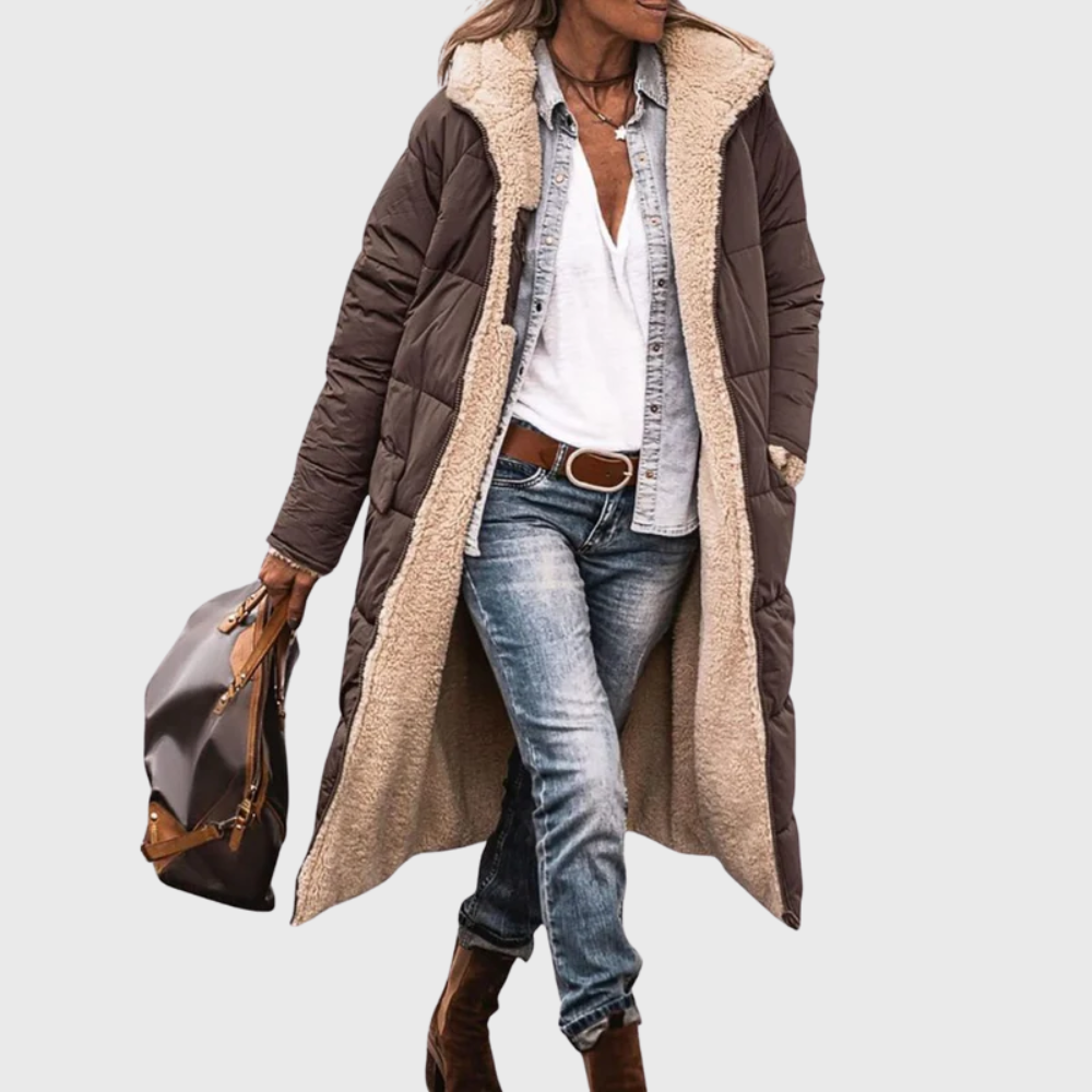 Women's Reversible Wool-Lined Puffer Coat