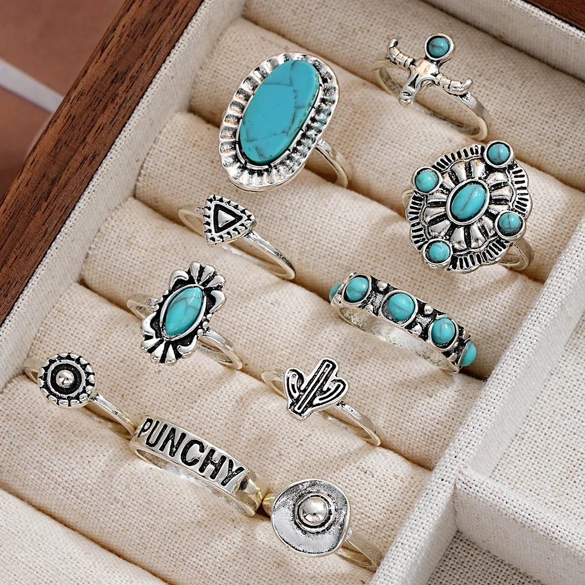Women's 10-Piece Western Ring Set
