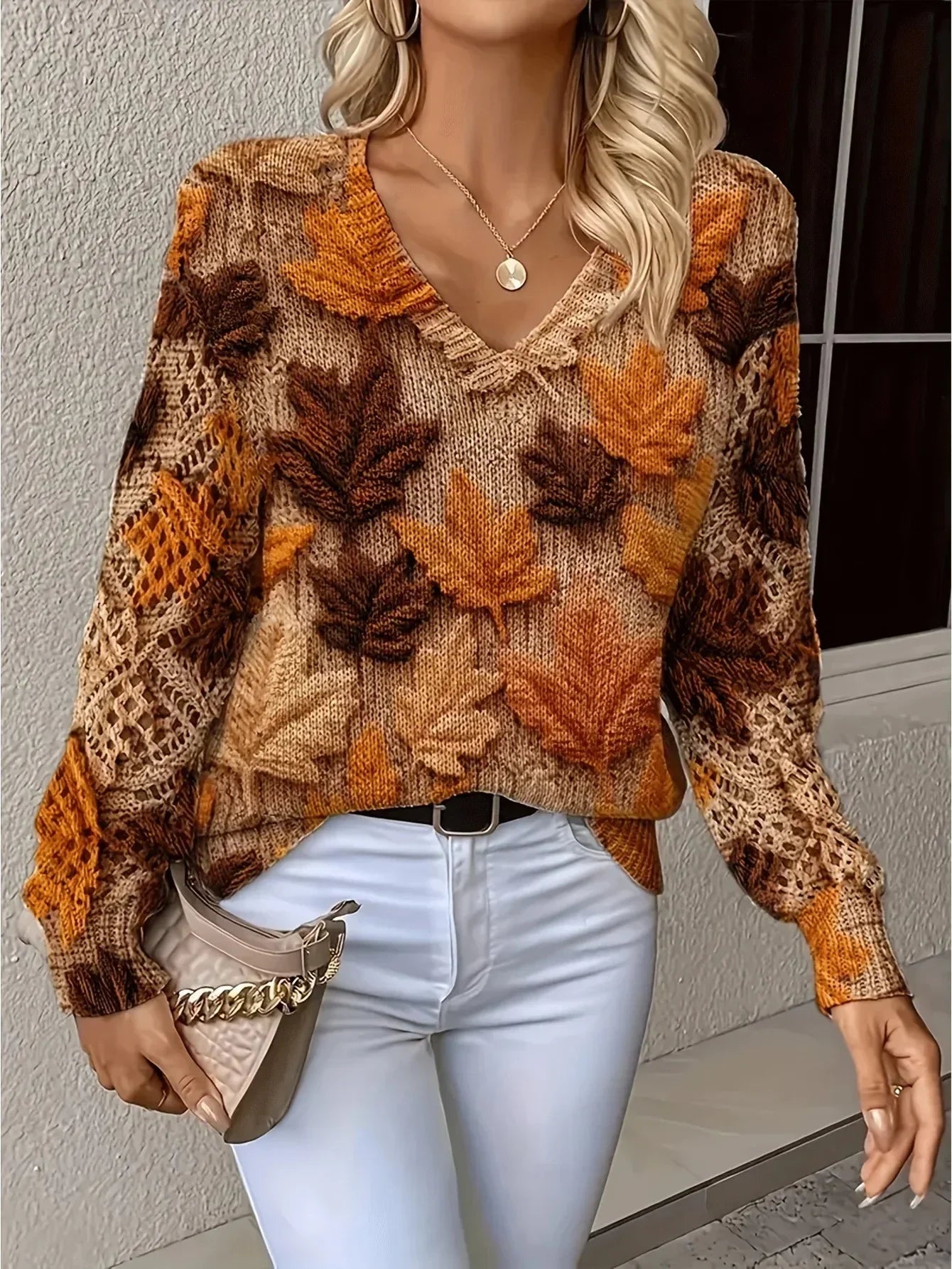 Women's Elegant Floral Pullover