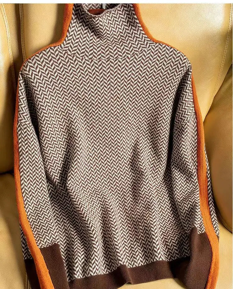 Women's Herringbone Luxe Turtleneck