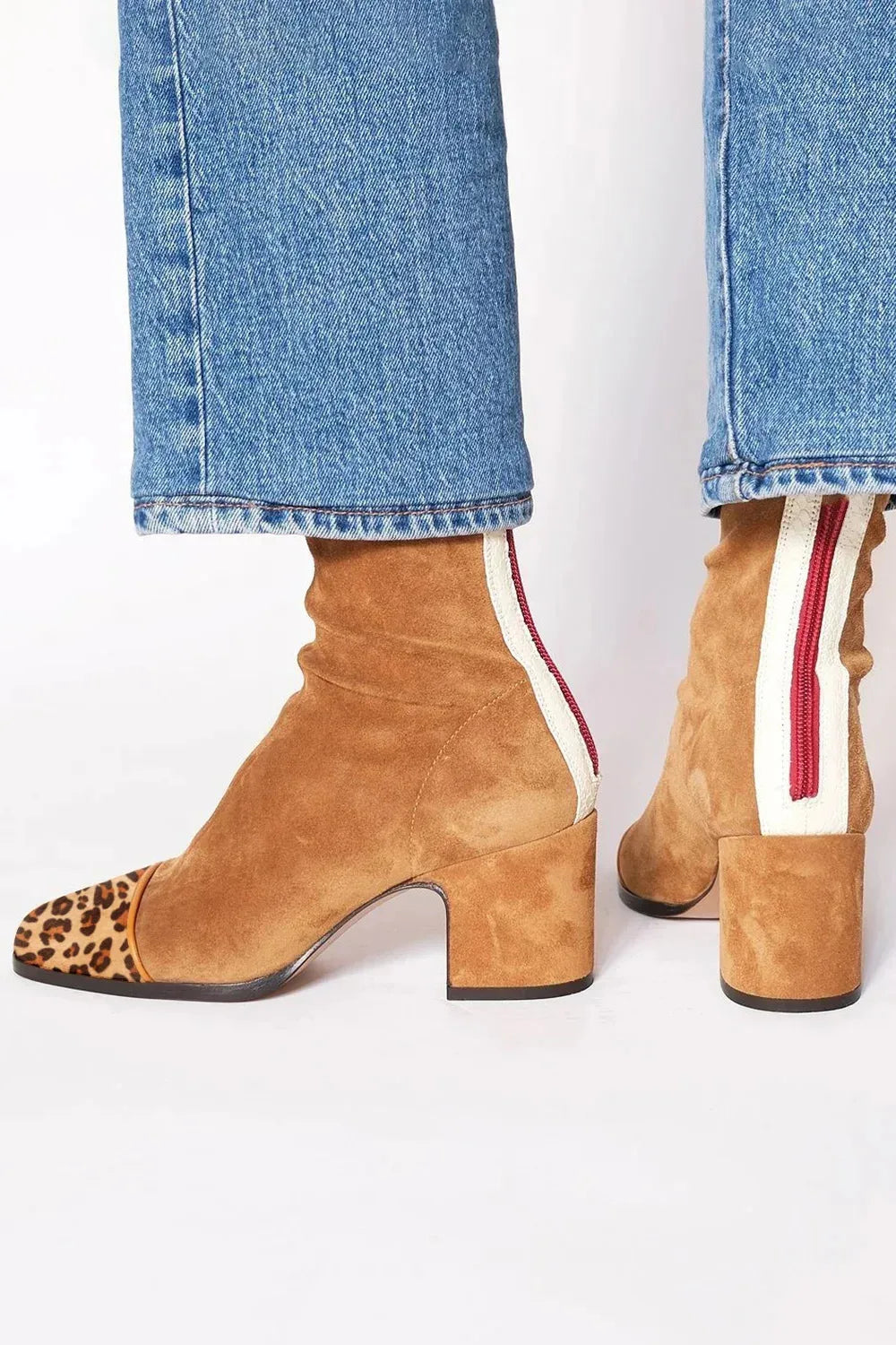 Women's Square toe heeled boots