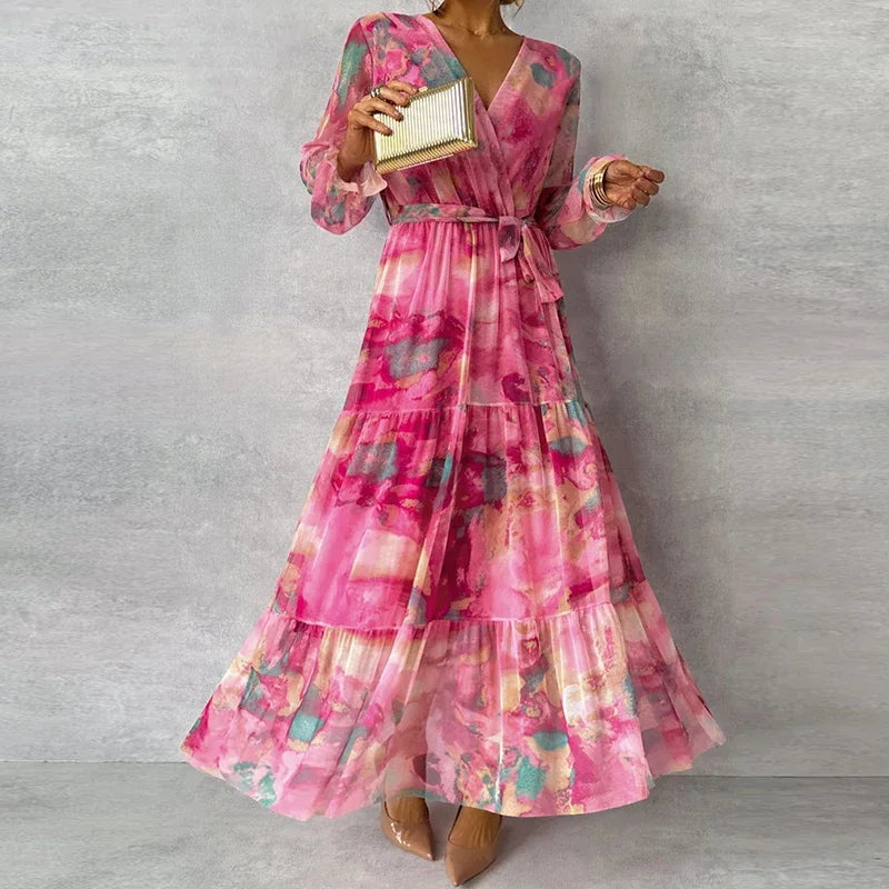 Women's Elegant Floral Handmade Dress
