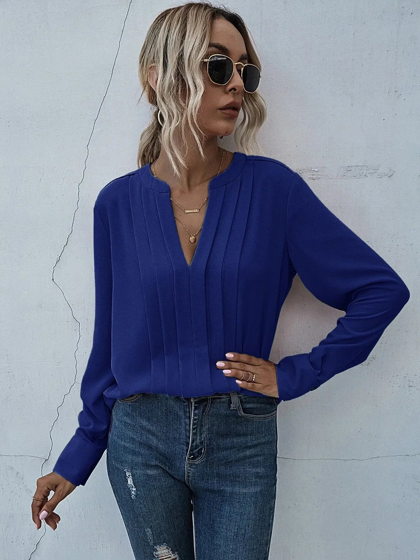 Women's Elegant Pleated Blouse