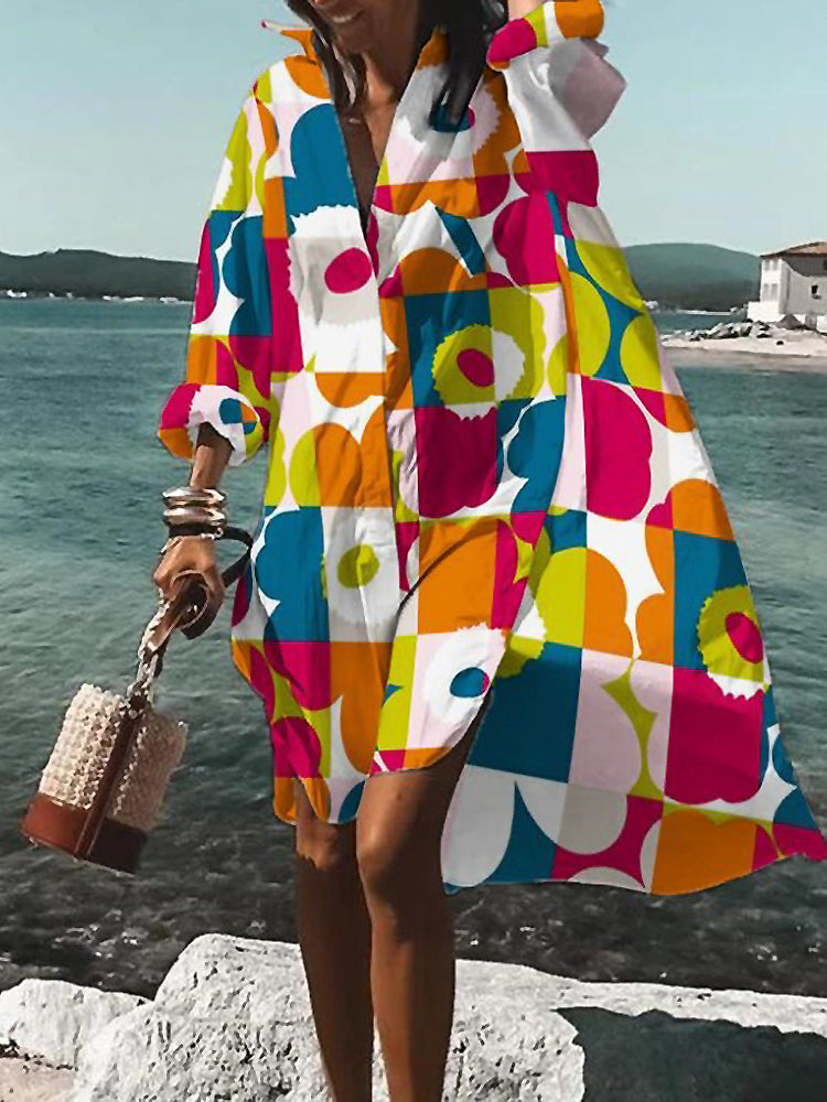 Women's Summer Midi Shirt Dress