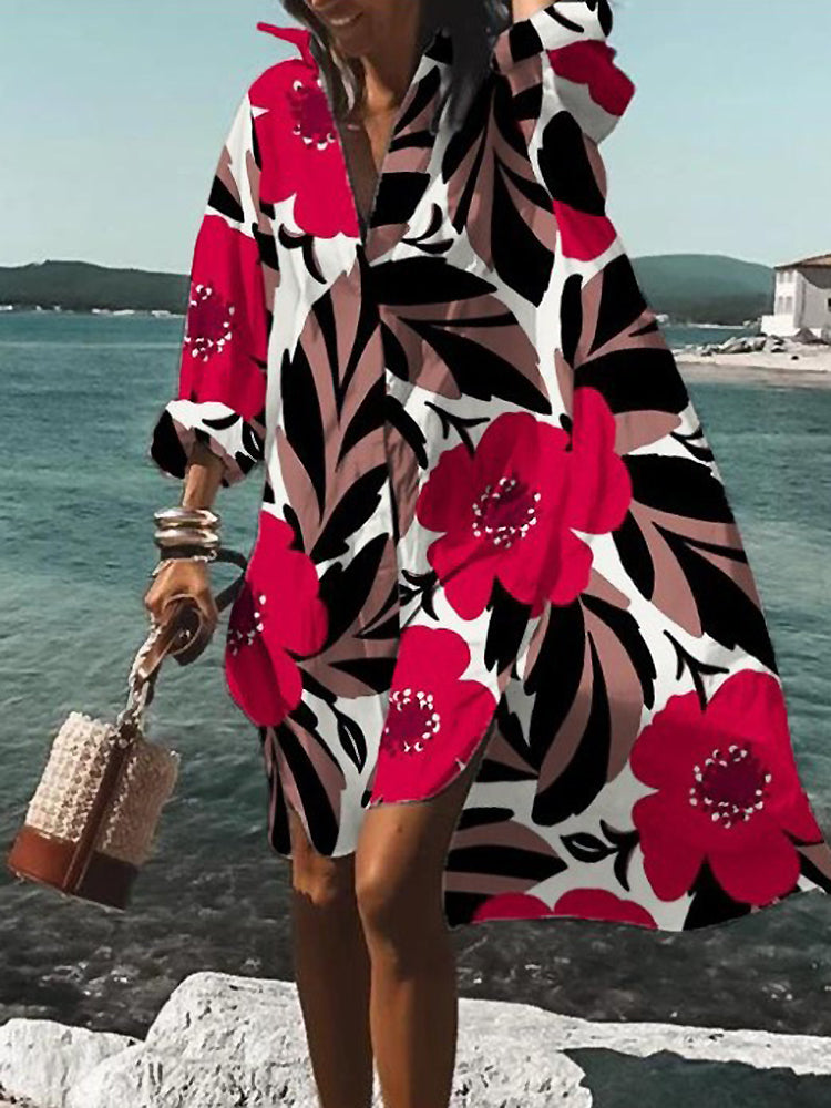 Women's Summer Midi Shirt Dress