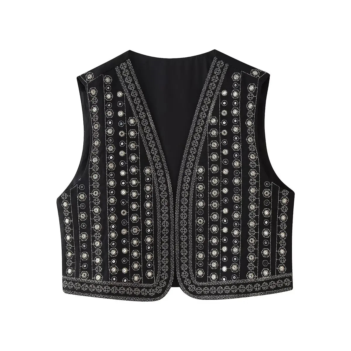 Women's Sequin Pattern Boho Vest