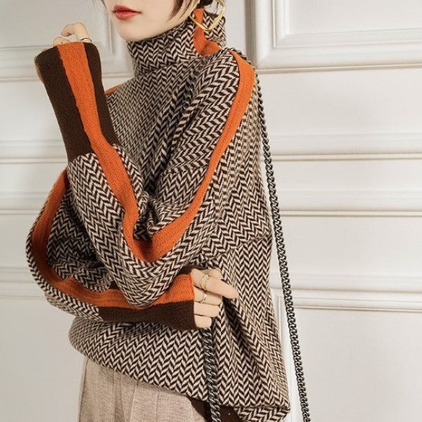 Women's Herringbone Luxe Turtleneck
