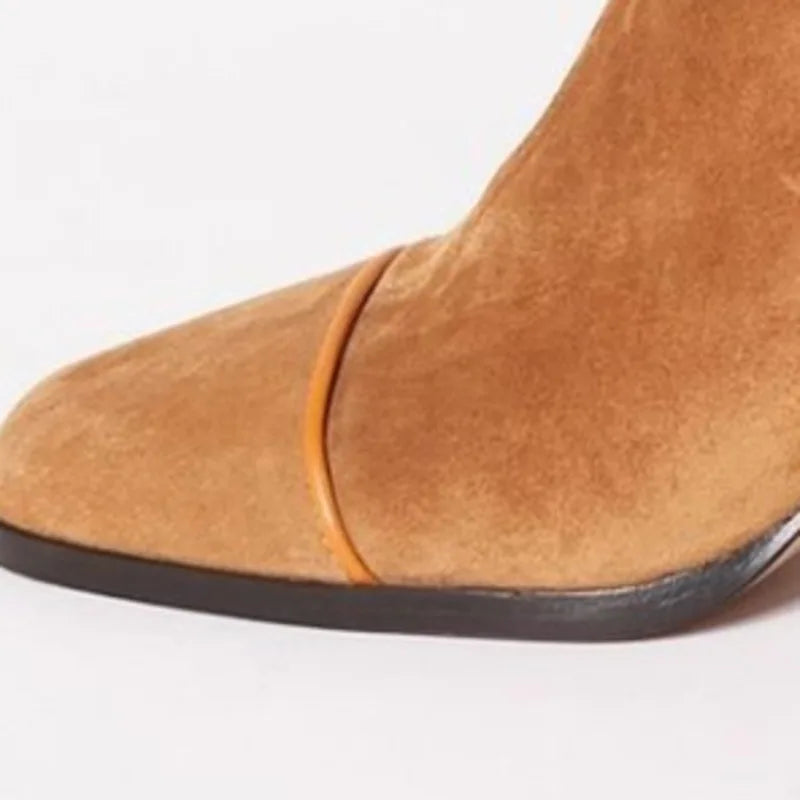 Women's Square toe heeled boots