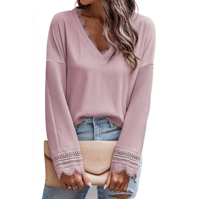 Women's Elegant Sweater With Lace