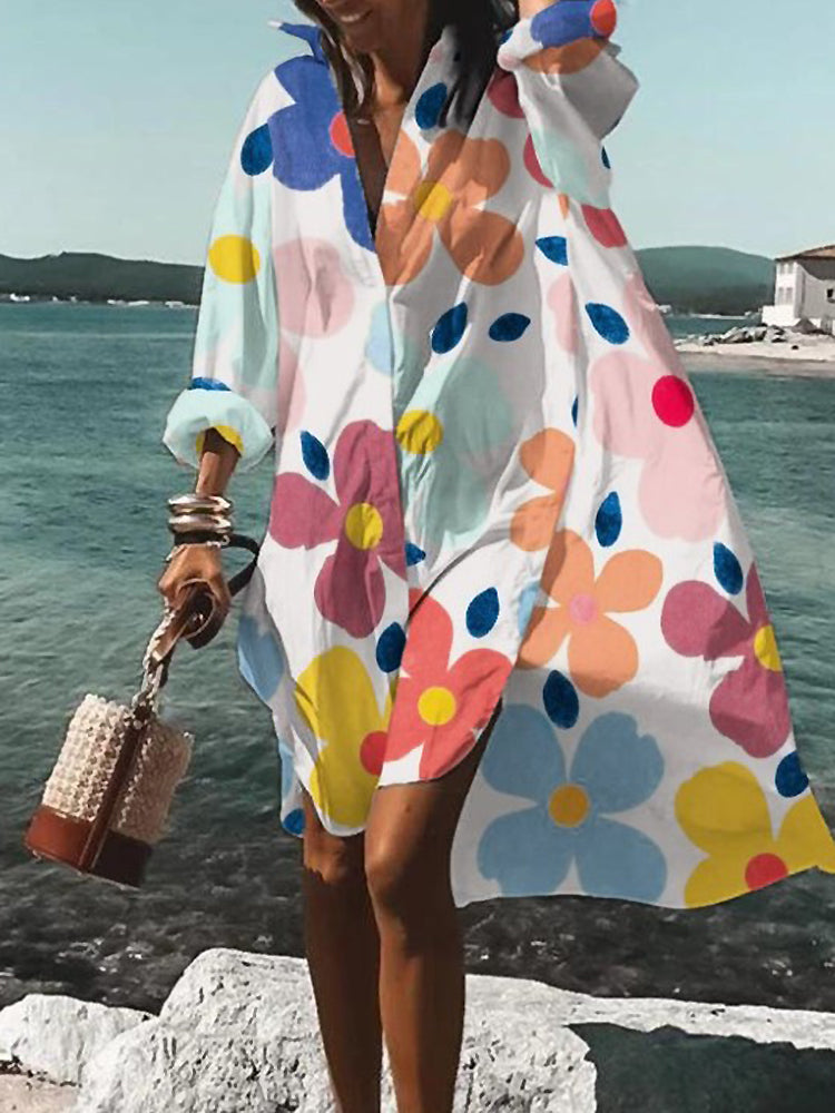 Women's Summer Midi Shirt Dress