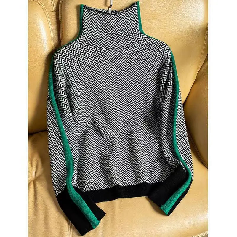 Women's Herringbone Luxe Turtleneck