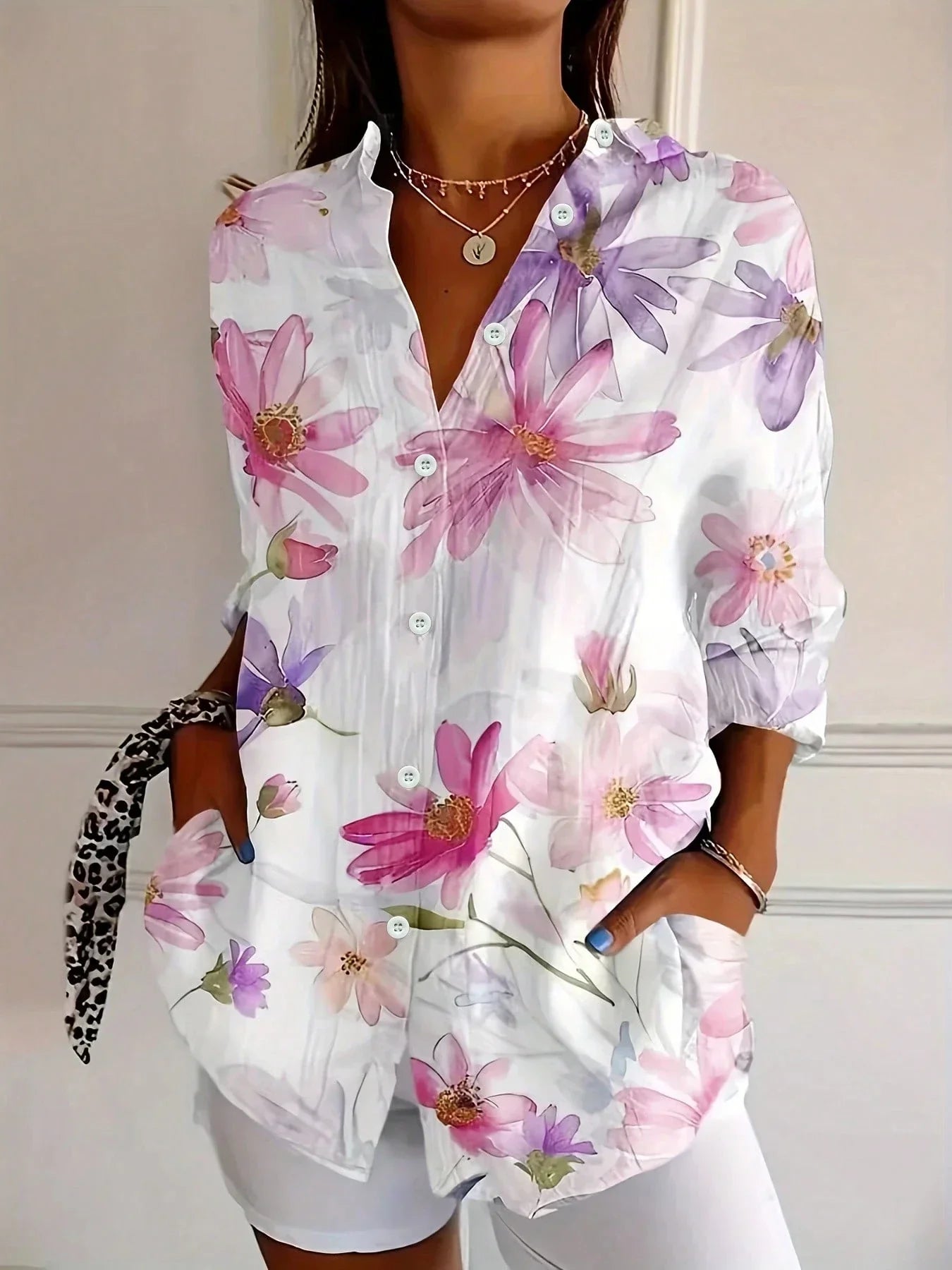 Women's Colorful Blouse with Playful Print