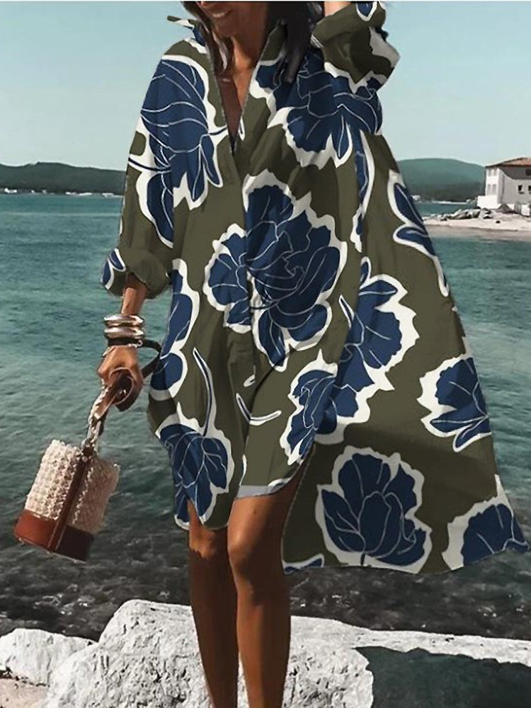 Women's Summer Midi Shirt Dress