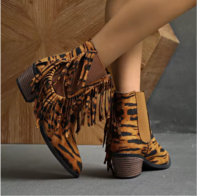 Women's Luxury Fringe Ankle Boots