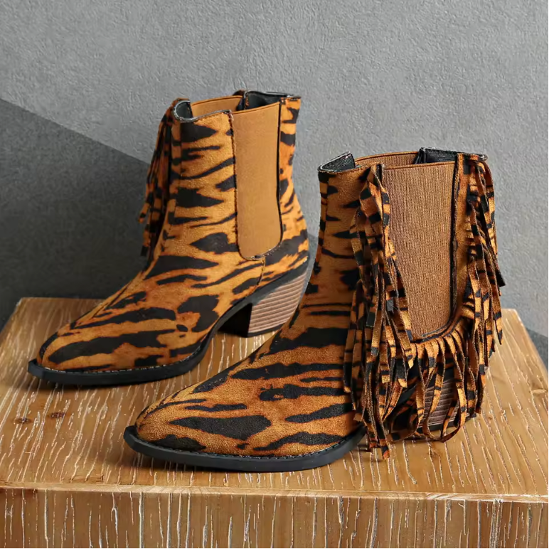 Women's Luxury Fringe Ankle Boots
