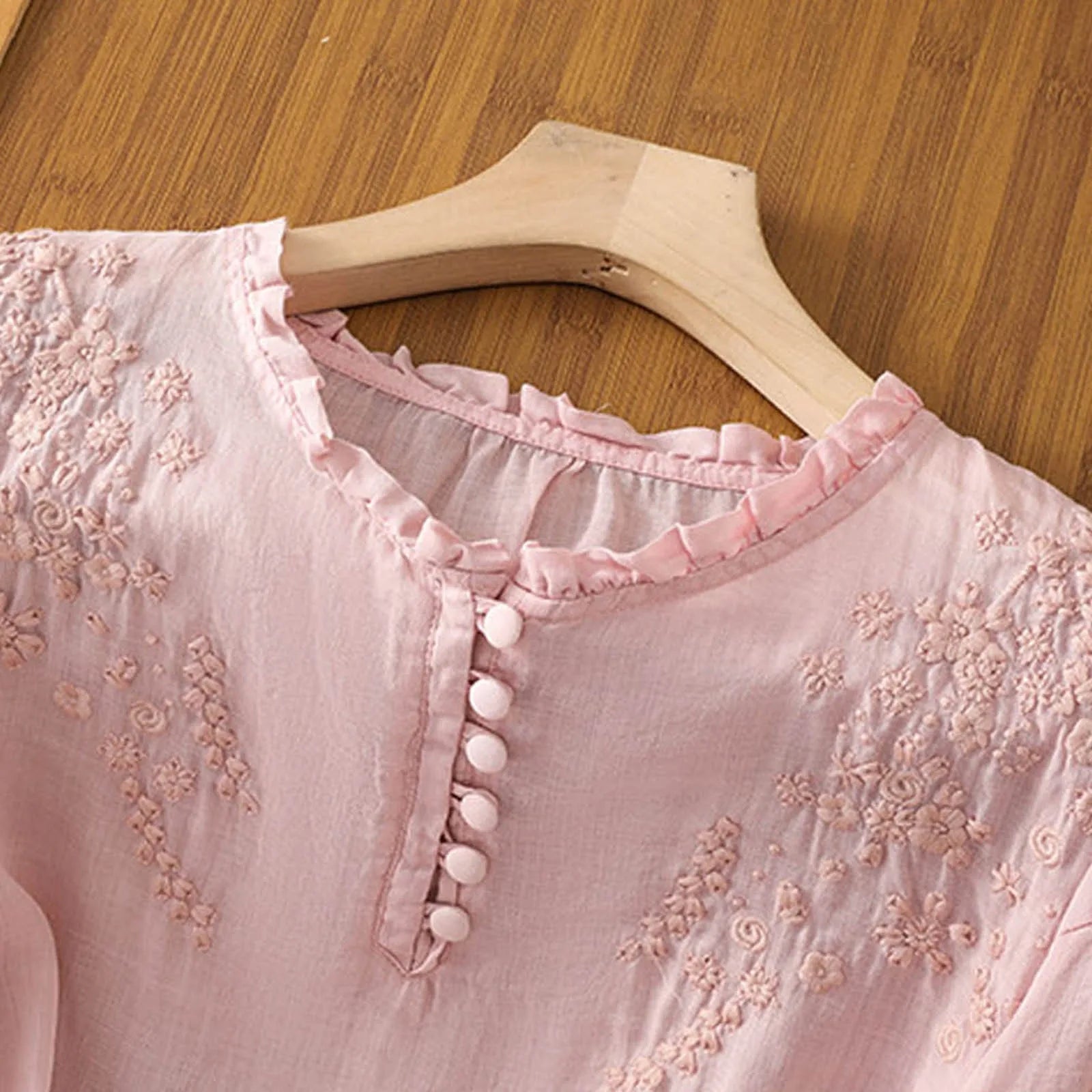 Women's Floral Button-Front Blouse