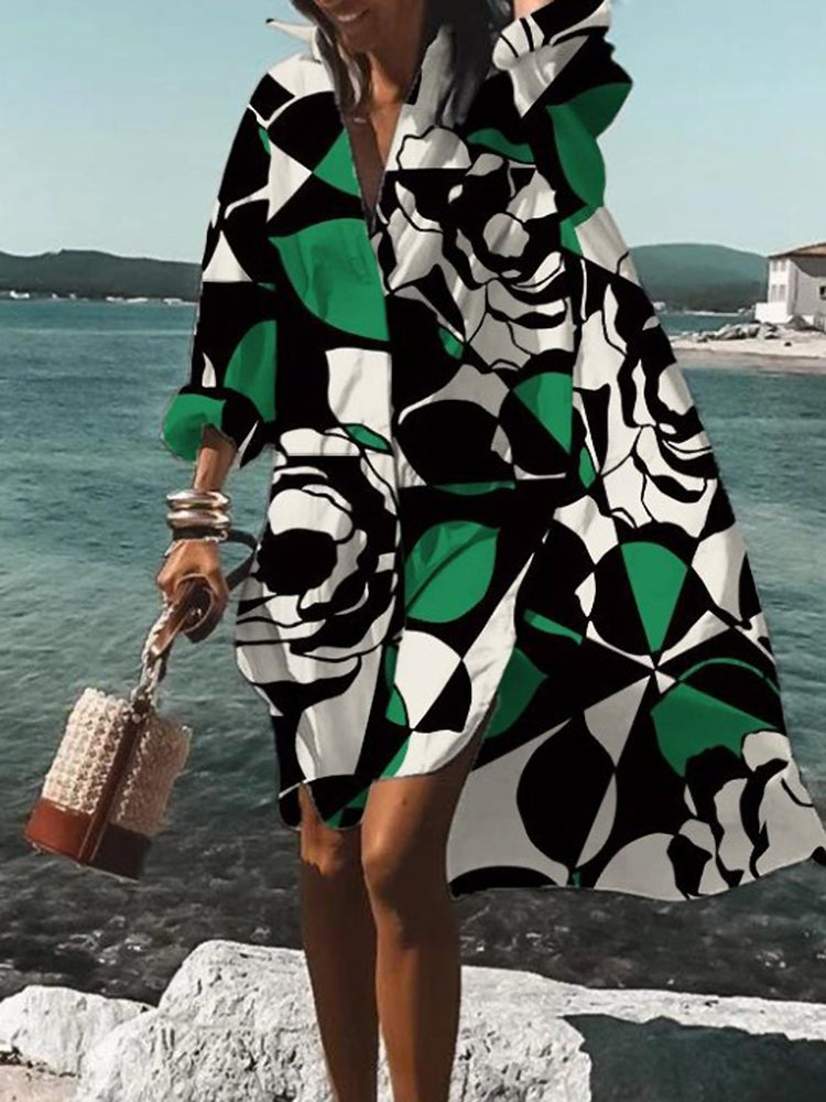 Women's Summer Midi Shirt Dress