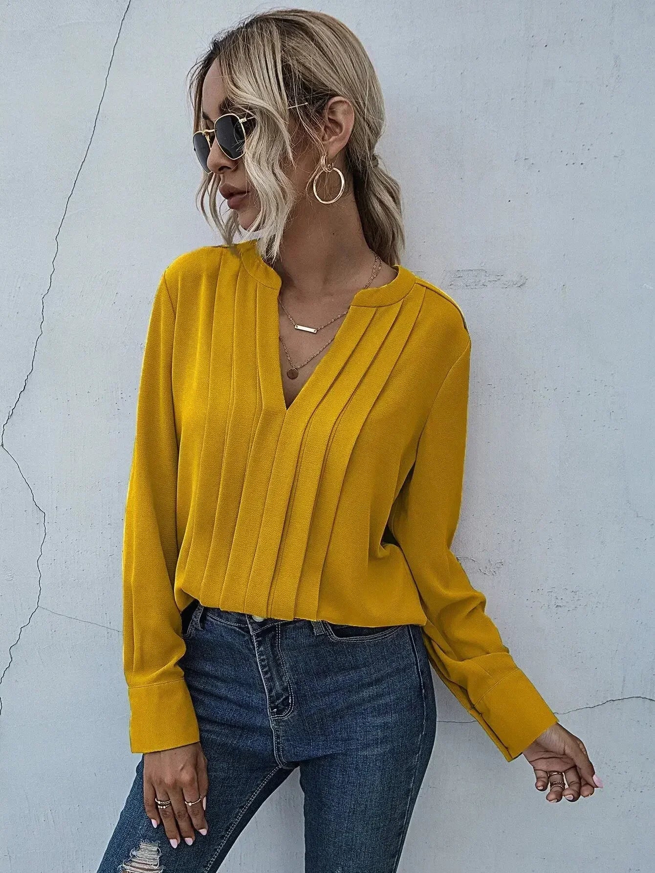 Women's Elegant Pleated Blouse