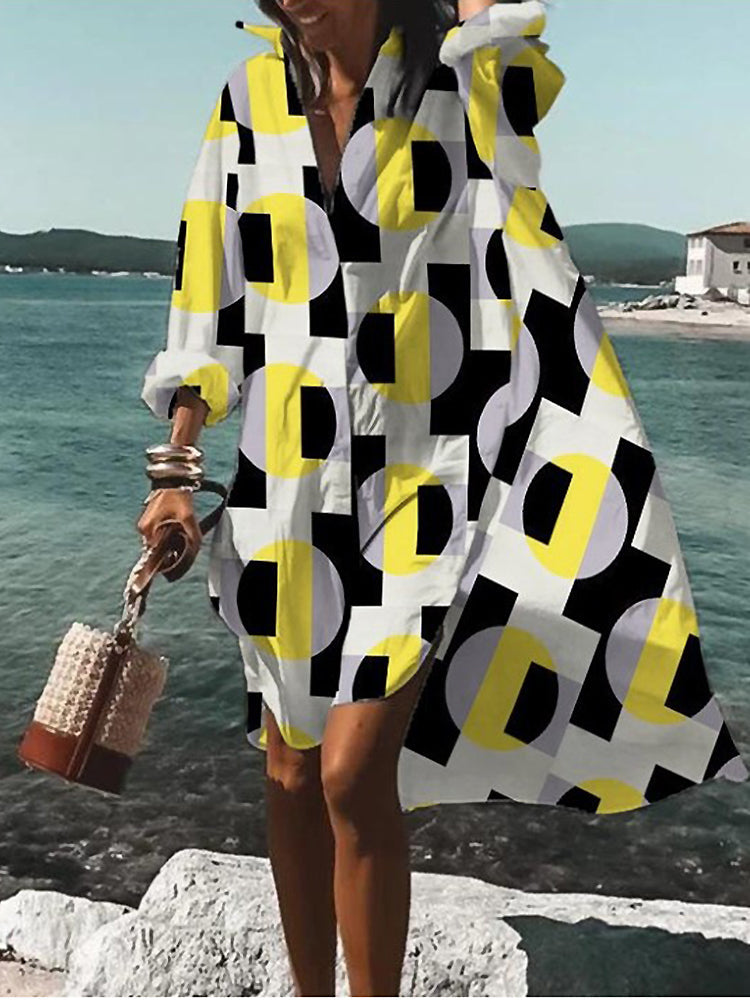 Women's Summer Midi Shirt Dress