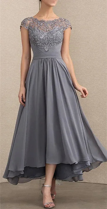 Women's Elegant Lace Chiffon Maxi Dress