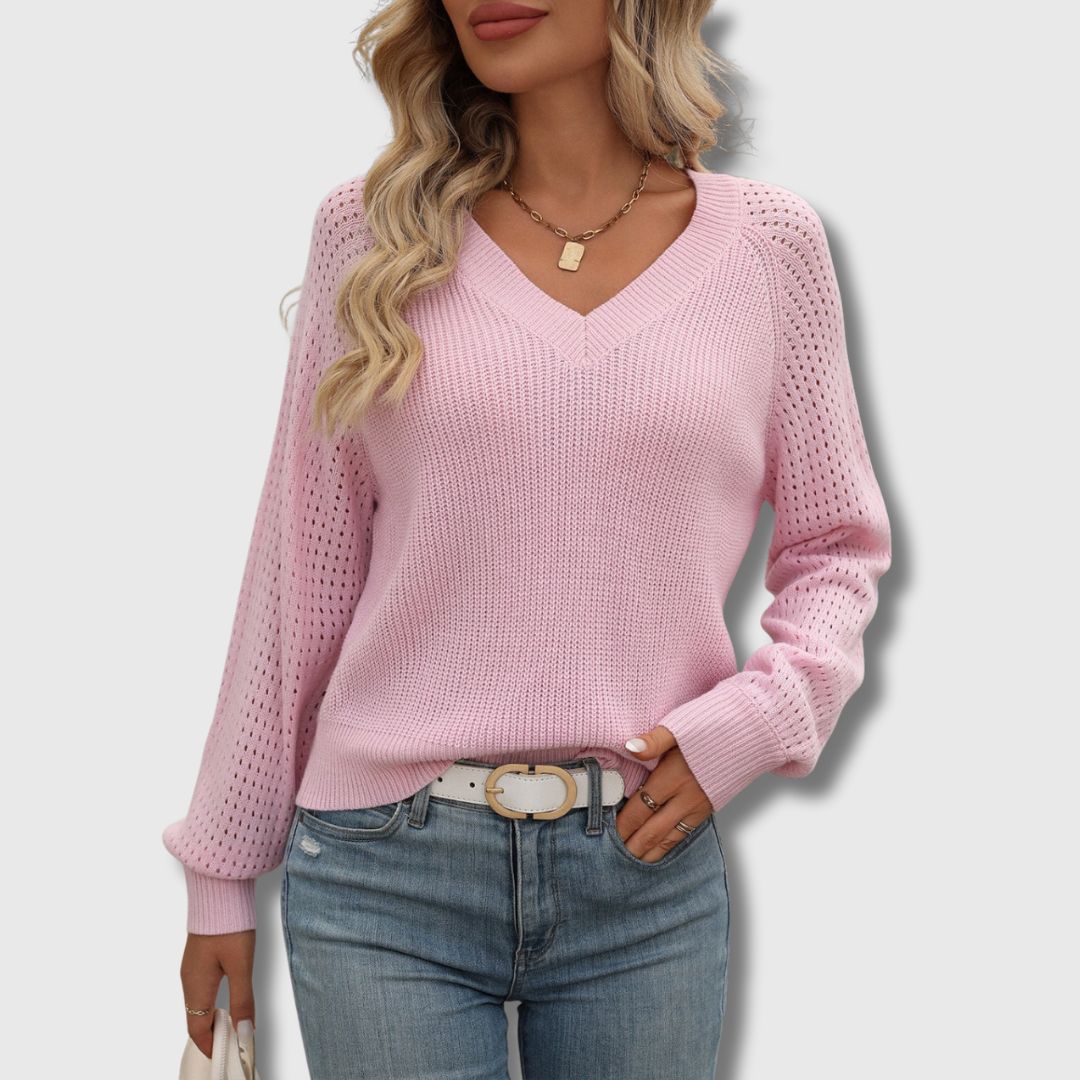Women's Elegant V-Neck Sweater
