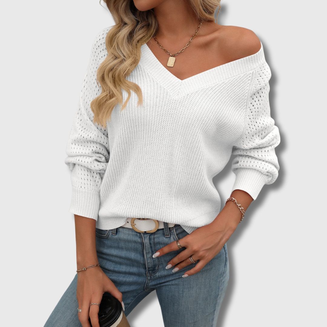 Women's Elegant V-Neck Sweater