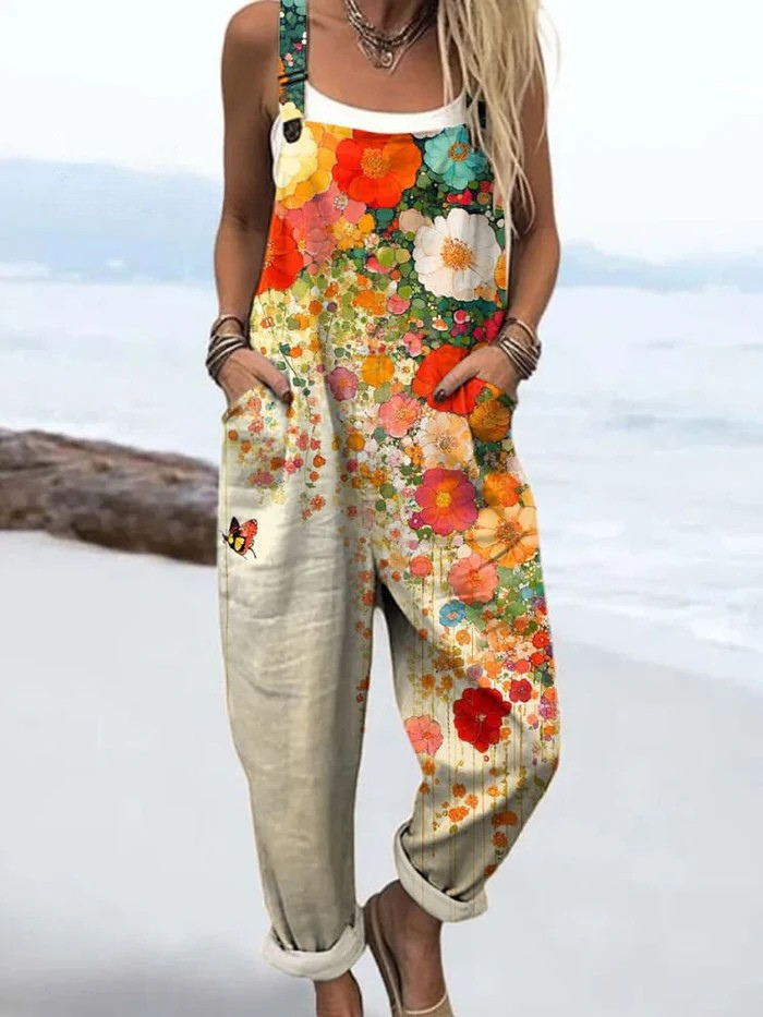 Women's Vintage Floral Jumpsuit for Women