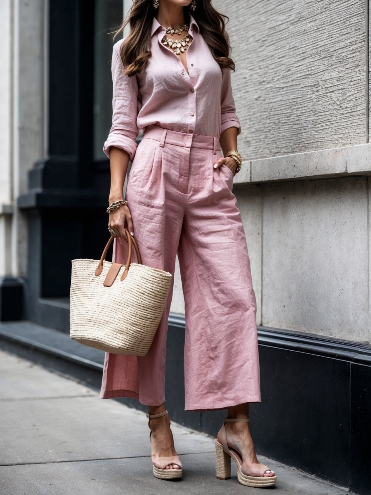 Women's Capri Pants and Loose Shirt Set