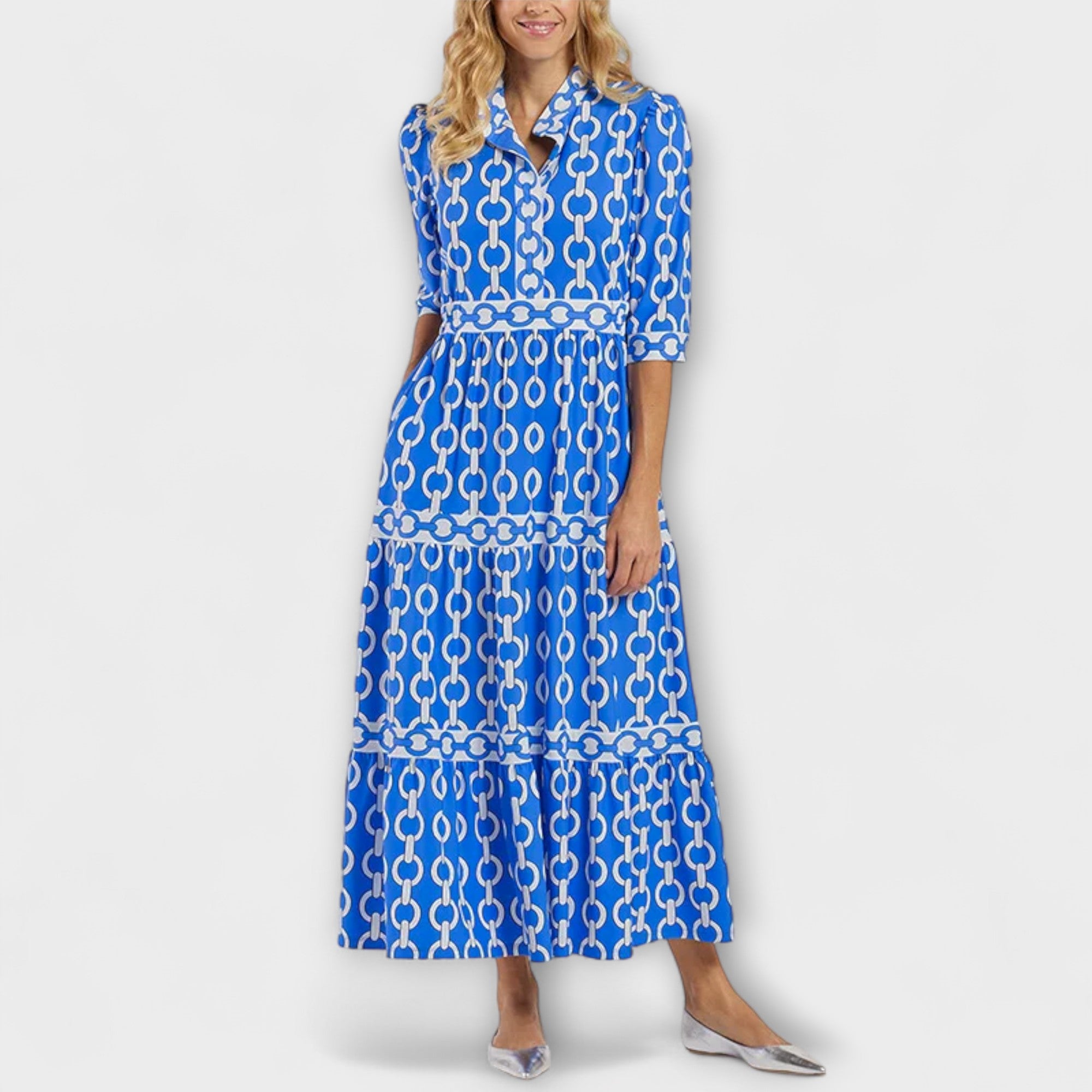 Women's Midi Dress with Chain Pattern