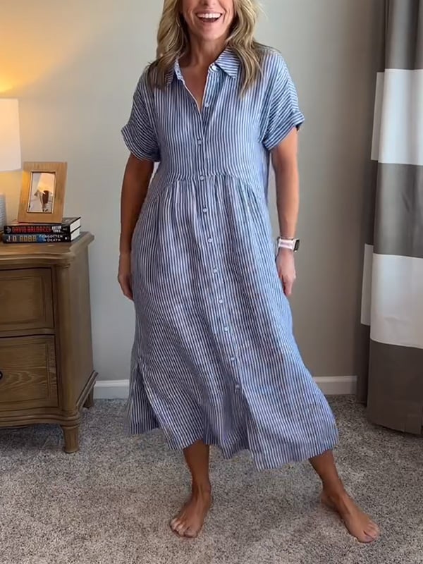 Women's Striped Button-Up Shirt
