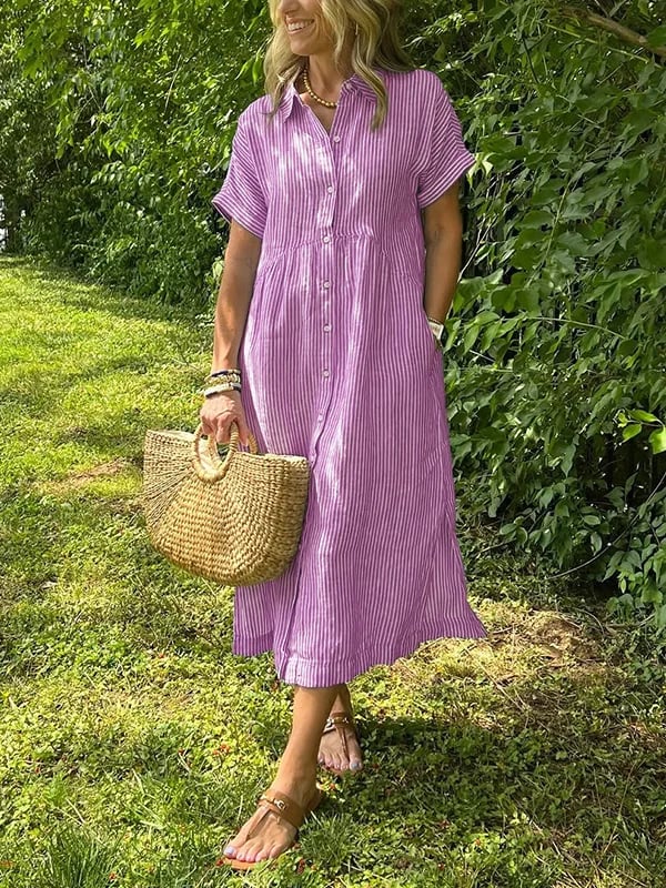 Women's Striped Button-Up Shirt