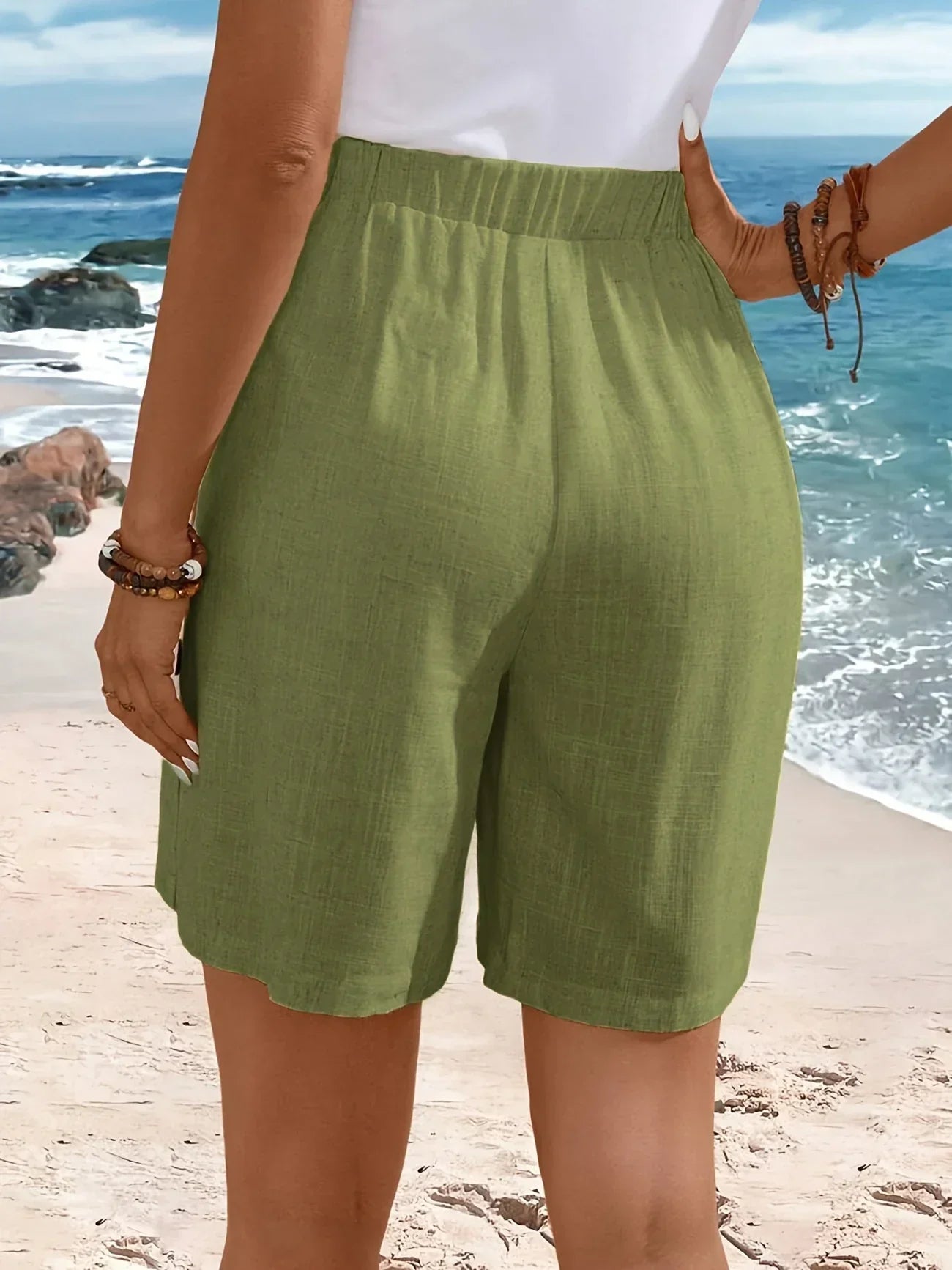 Women's Comfortable Shorts With Buttons