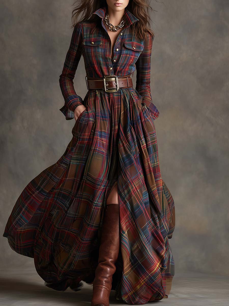Women's Classic Button-Up Shirt Dress