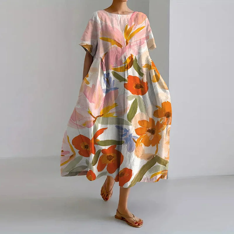 Women's Summer Floral Dress with Flattering Cut and Freedom of Movement.