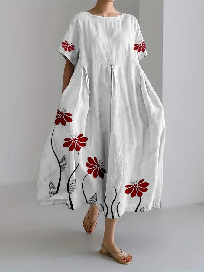 Women's Long Floral Dress with Natural Elegance and Maximum Comfort for Every Informal Moment