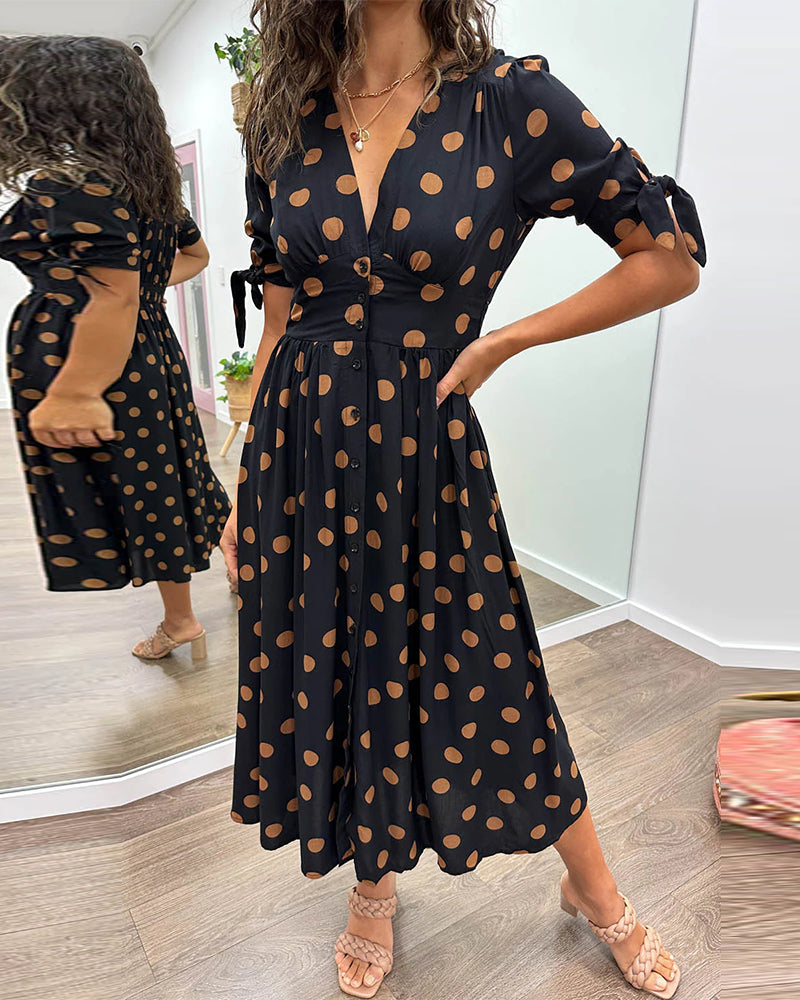 Women's Elegant Polka Dot Dress
